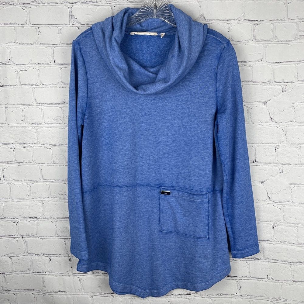 SOFT SURROUNDINGS blue soft lightweight cowl neck tunic sweater, size PM